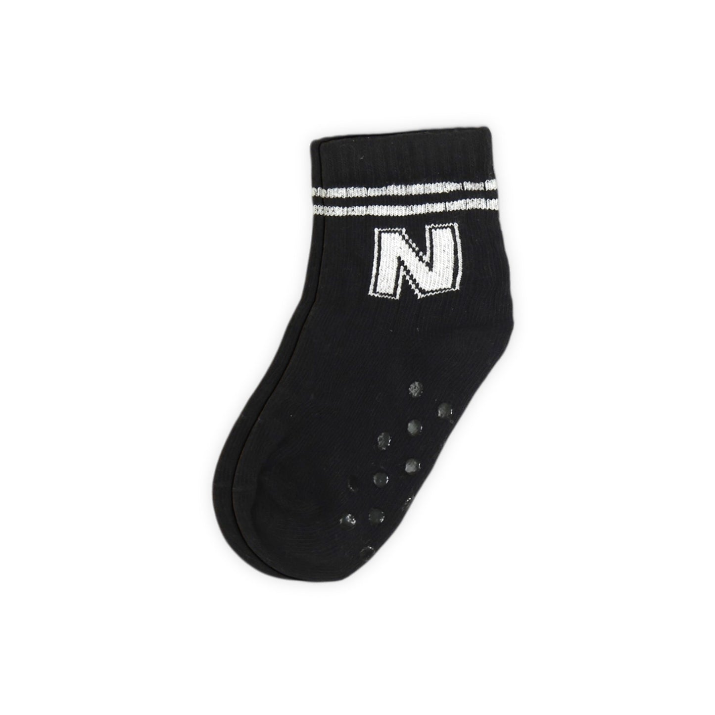 BLACK ANTI-SLIP ANKLE BOY SOCKS PK-2