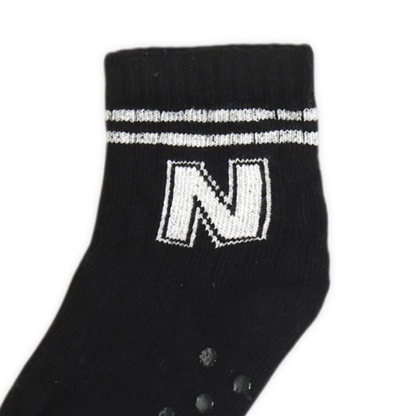 BLACK ANTI-SLIP ANKLE BOY SOCKS PK-2