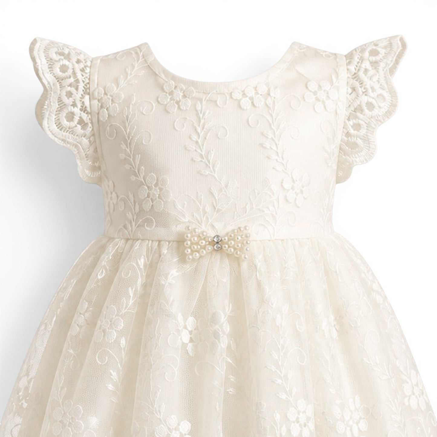 WHITE LACE BABY GIRL FANCY FROCK GIFT SET