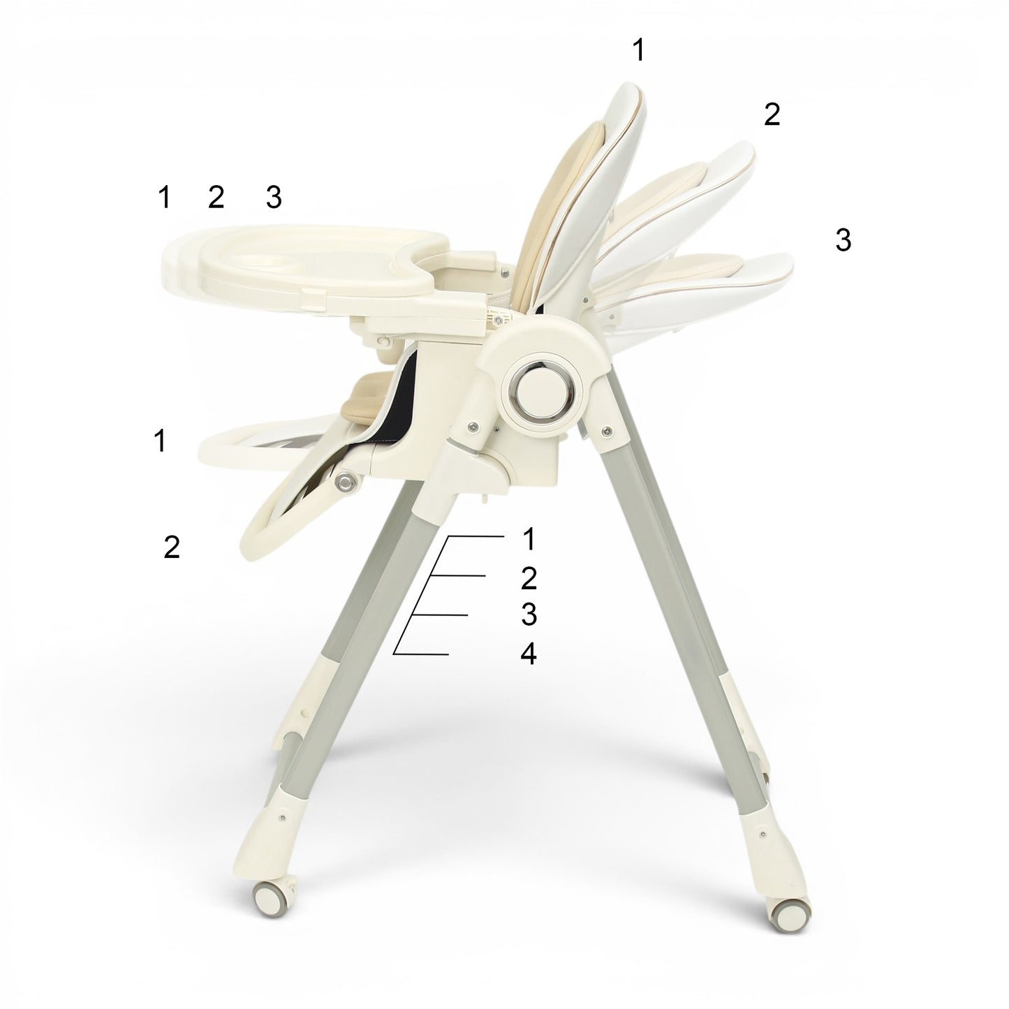 HIGH CHAIR ADJUSTABLE WHITE