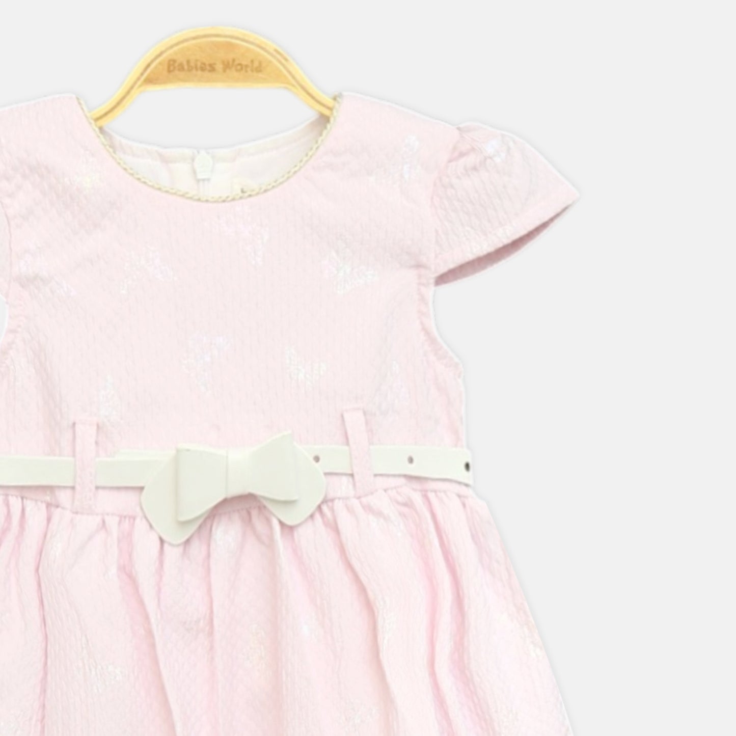 Pink Butterfly Embossed Frock