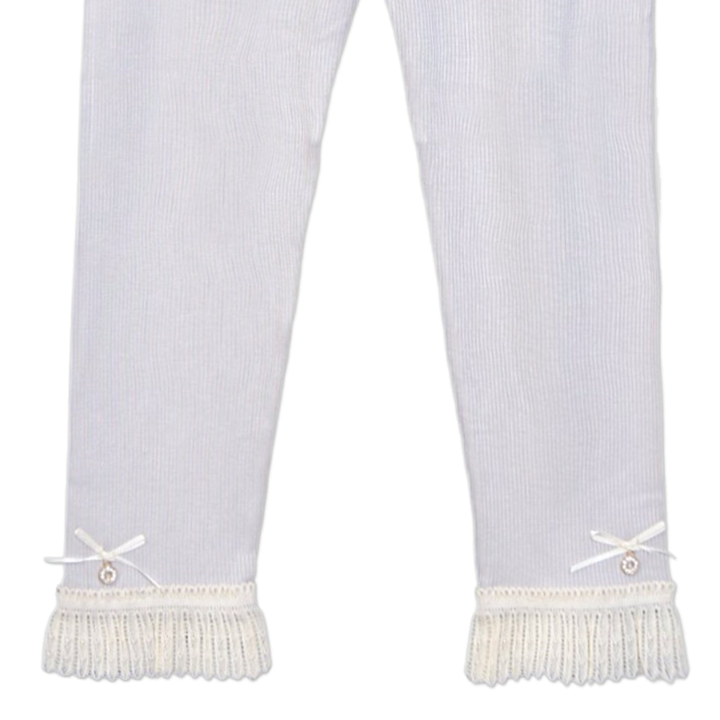 GREY LACE RIBBED TROUSERS