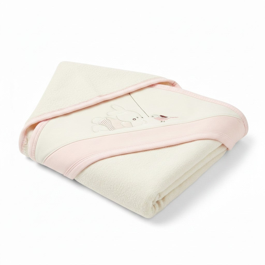 BUNNY WITH BALLOON HOODED BATH TOWEL