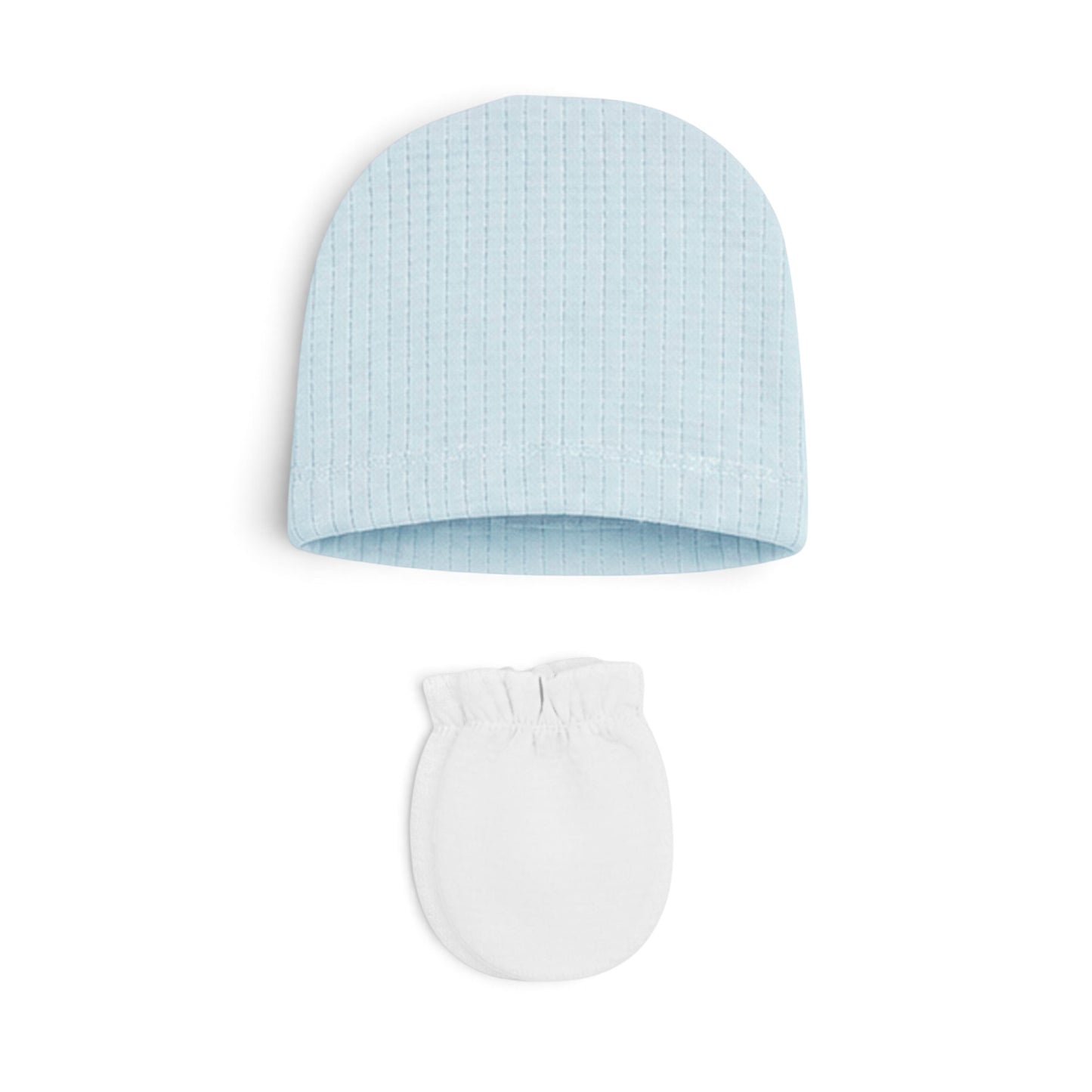 CREAM AND LIGHT BLUE VEST-STYLE GENTLEMAN BABY BOY GIFT SET