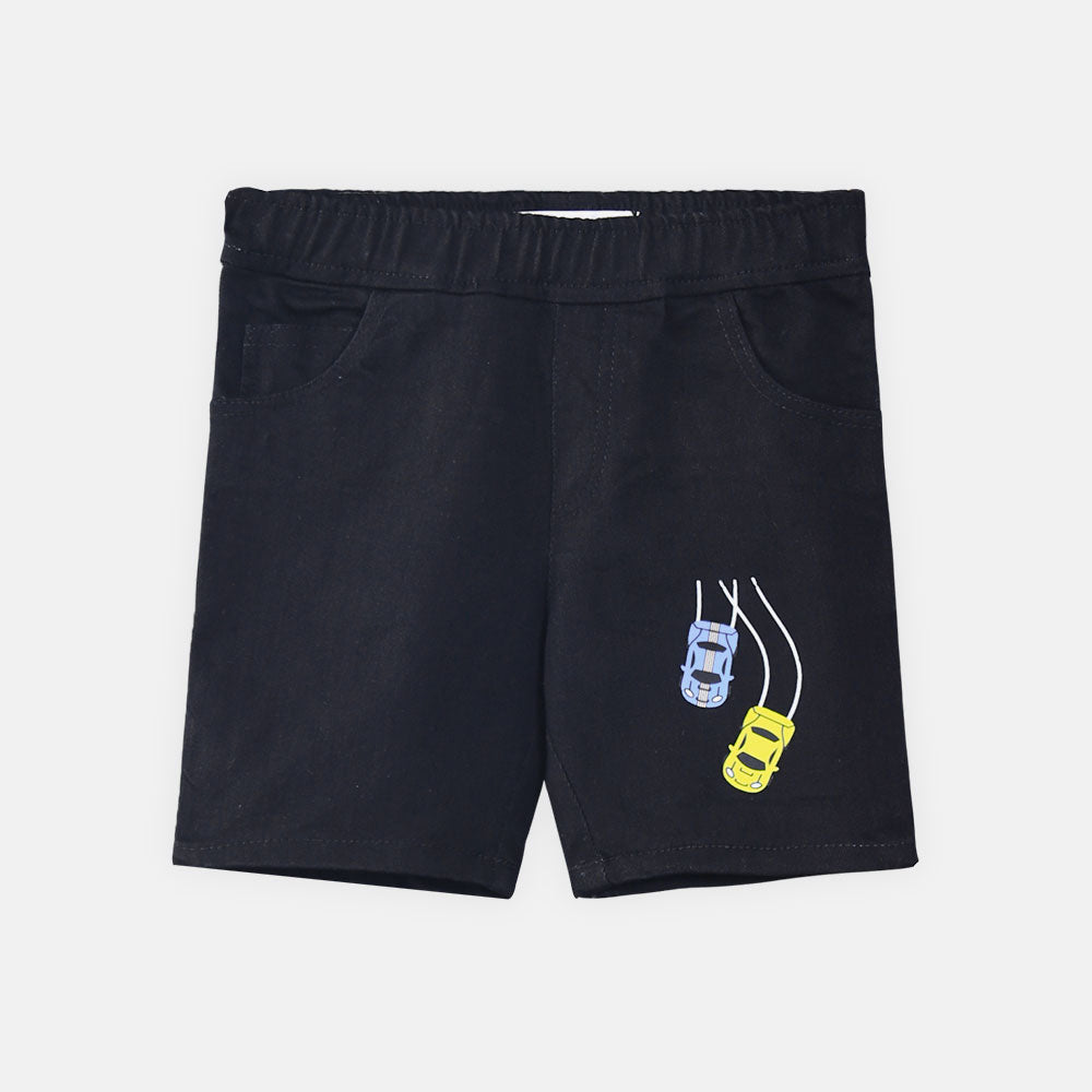 BOY SHORT BLACK CAR PRINT