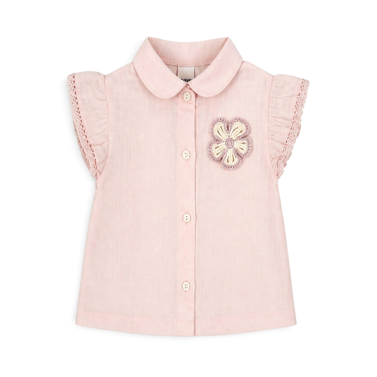 PINK BLOUSE AND DENIM SHORTS BABY GIRL OUTFIT