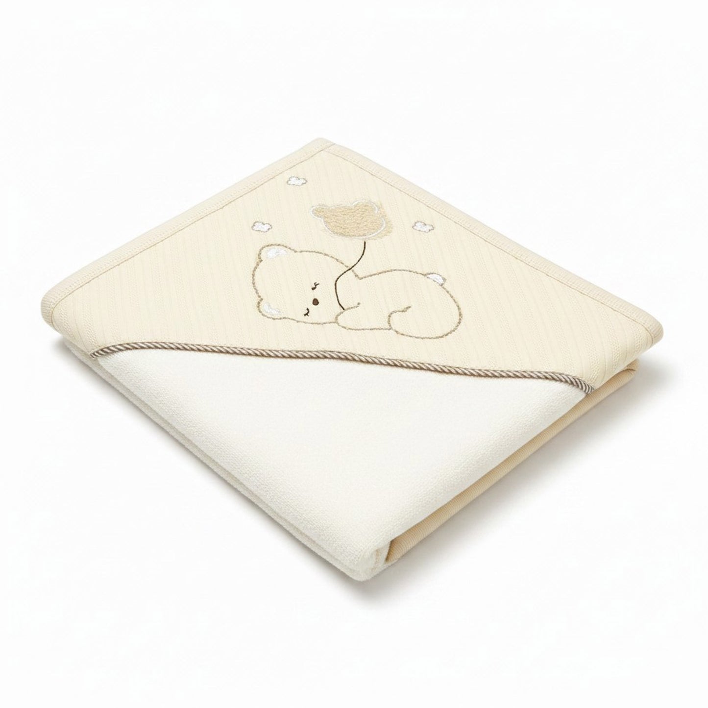 SLEEPING BEAR HOODED BATH TOWEL