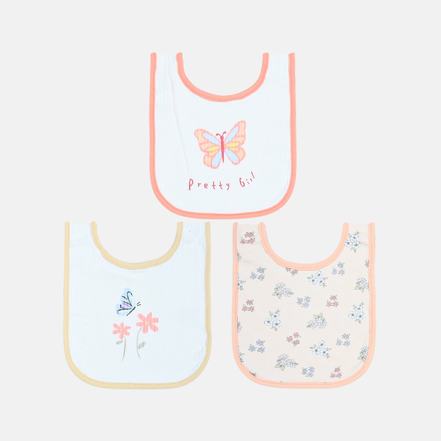 Pink Butterfly Layered Bibs