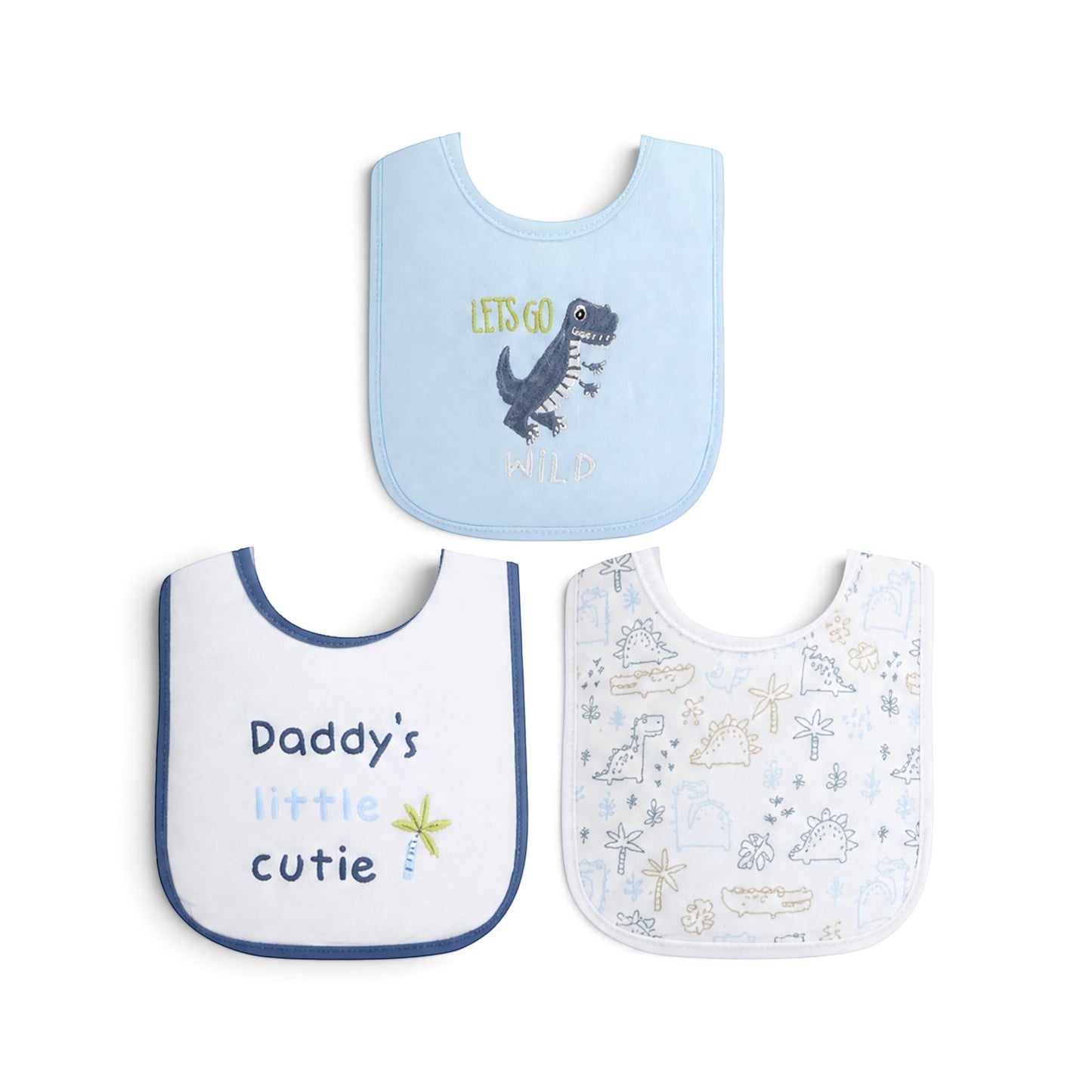 "LET'S GO WILD" DINOSAUR BIBS PK-3
