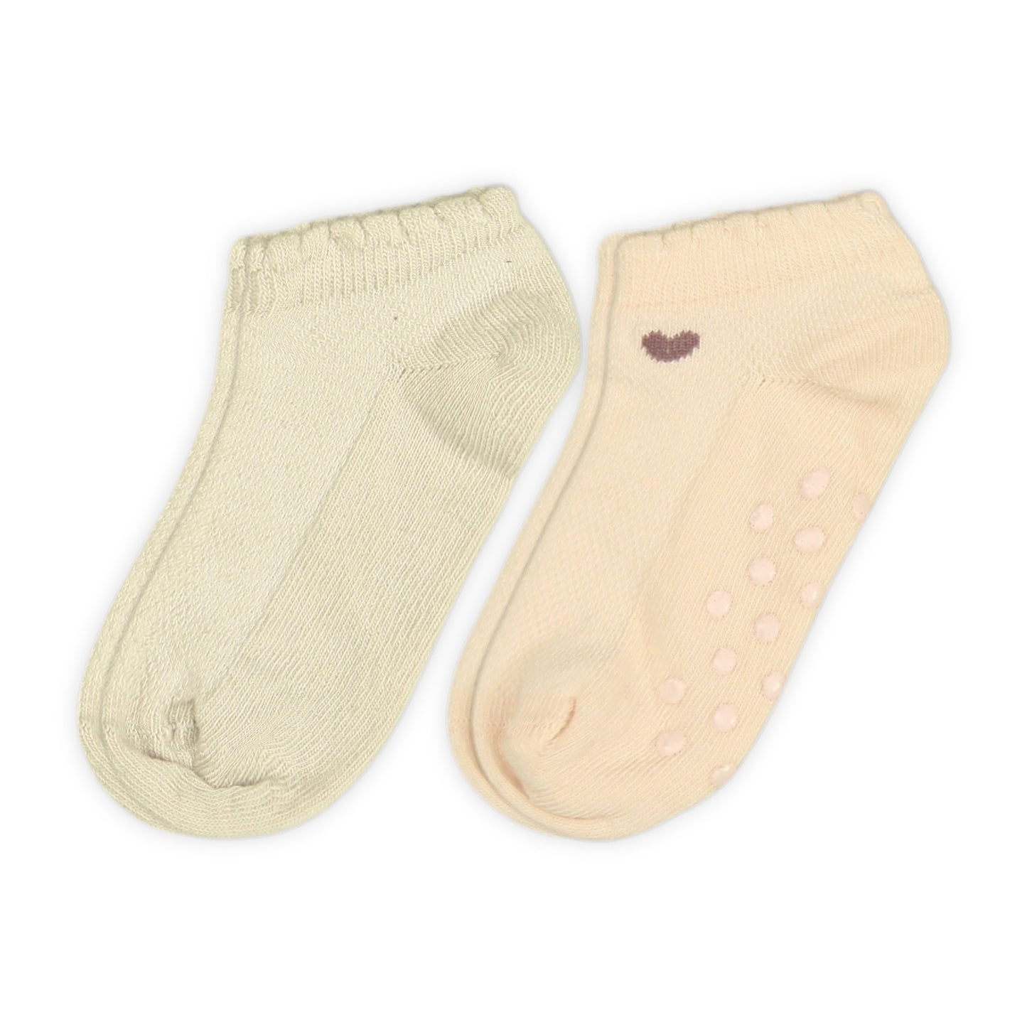 BEIGE AND PINK DUAL-TONE GIRL SOCKS PK-2