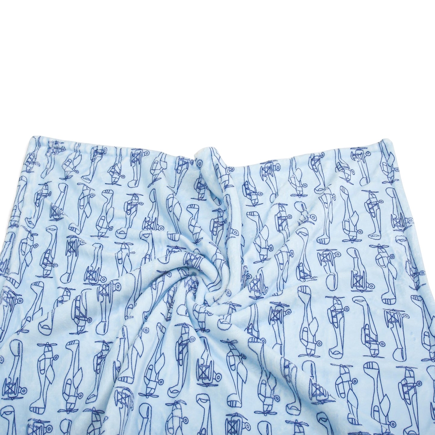 BLUE AIRPLANE SKETCH REVERSIBLE BLANKET