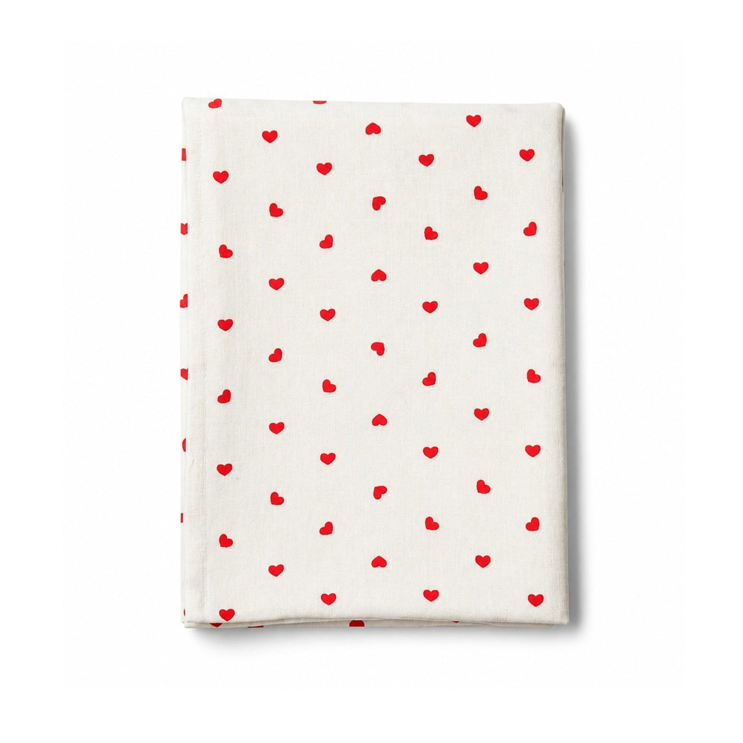 MUSLIN WRAPPING SHEET - RED HEARTS