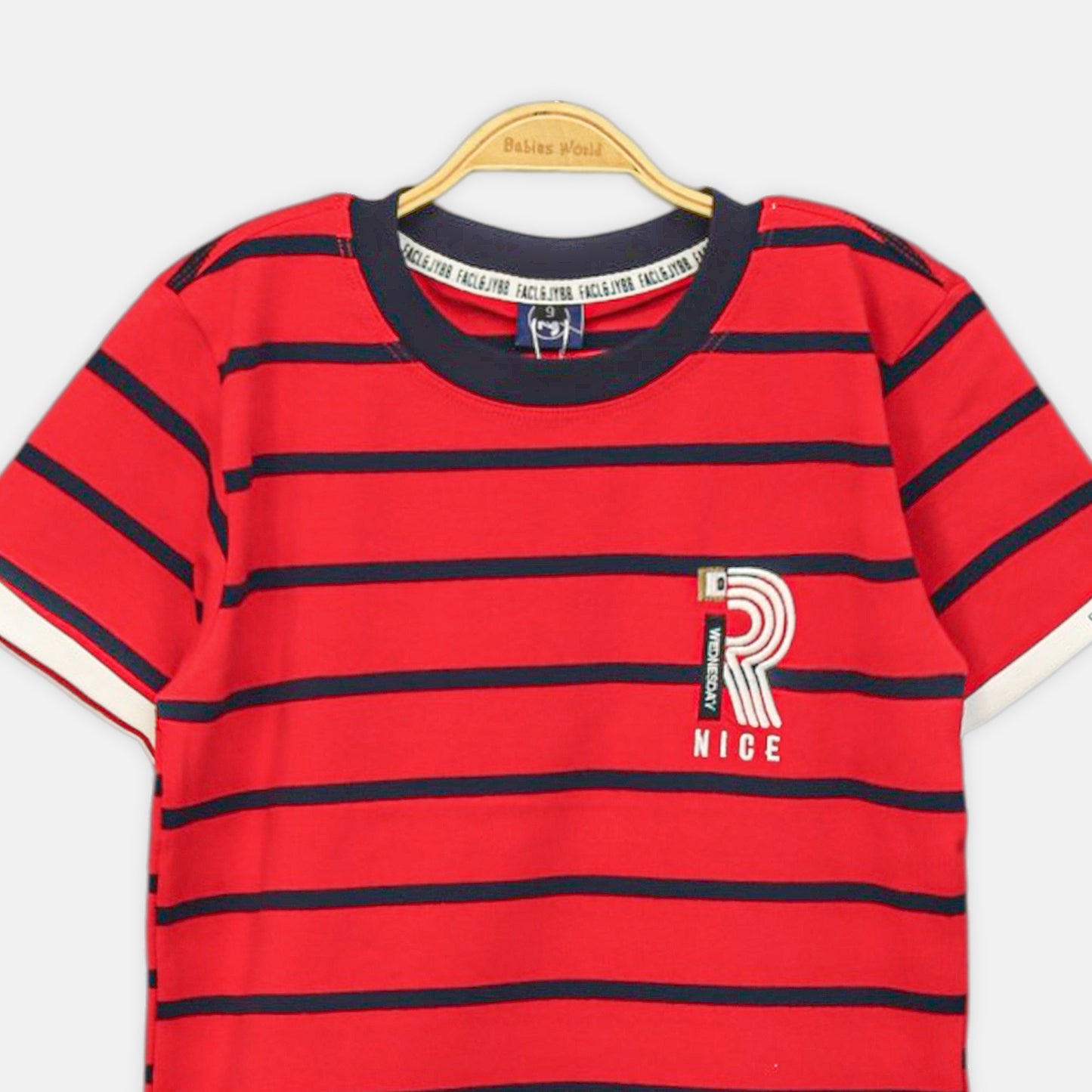 RED SPORTY STRIPED TEE