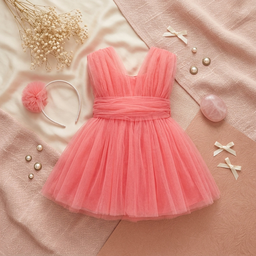 BARBIE PINK PARTY DRESS WITH HEADBAND