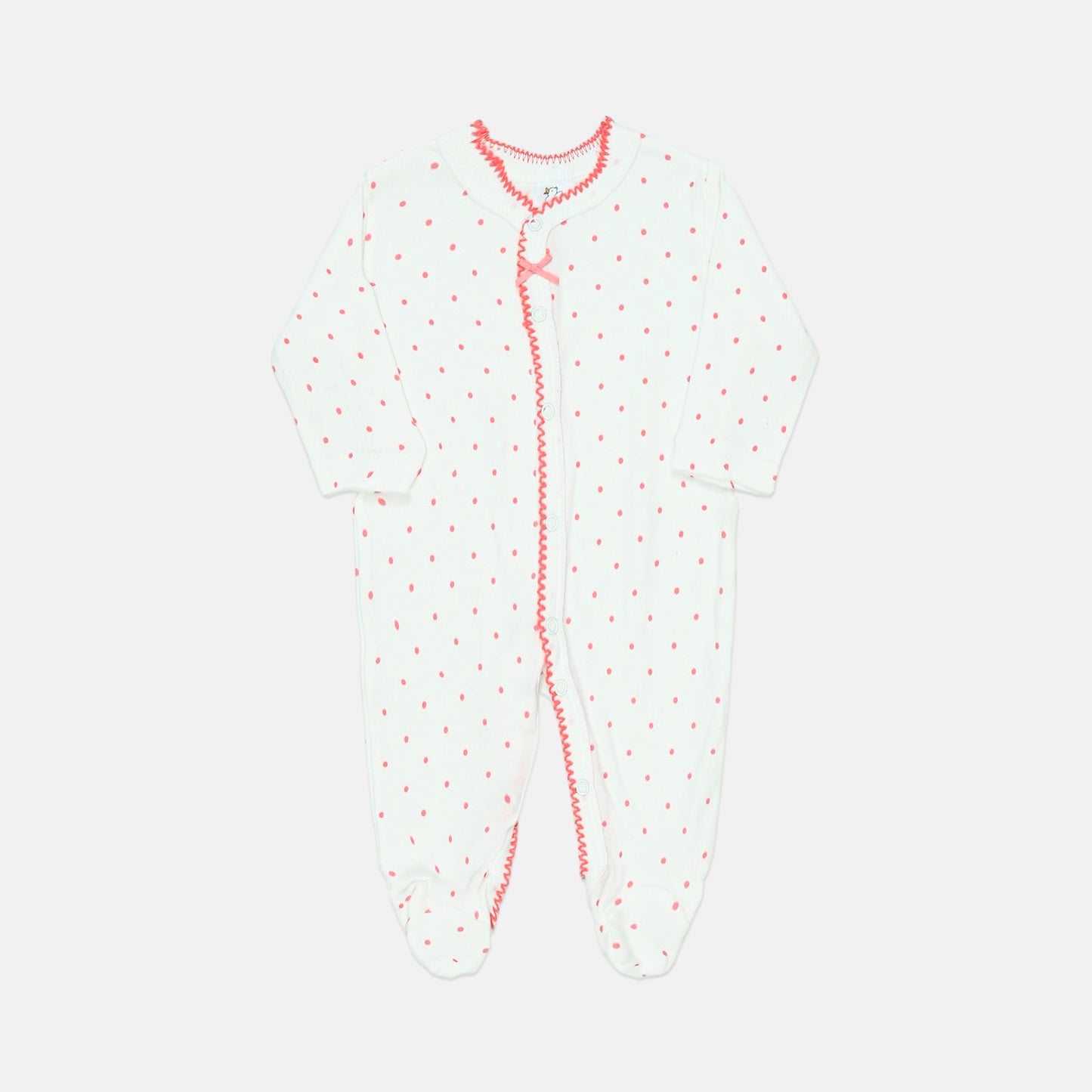 Pink & White Polka Dot Sleepsuits Pk-3