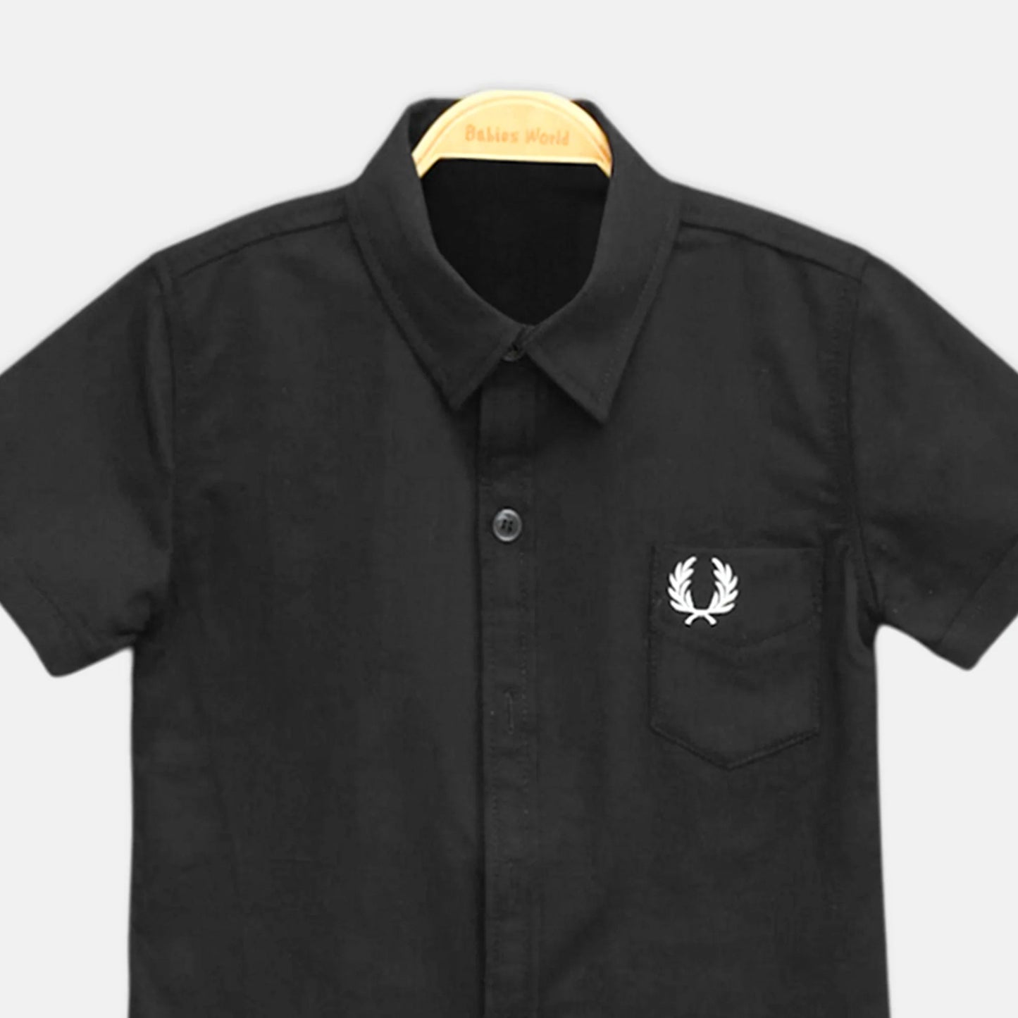 Black Embroidered Pocket Shirt