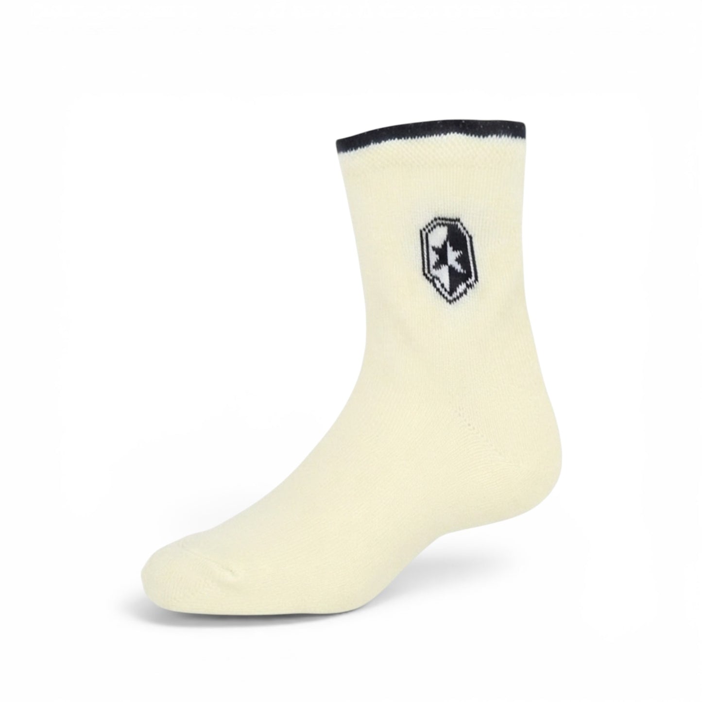 SHIELD LOGO WHITE ANKLE BOY SOCKS