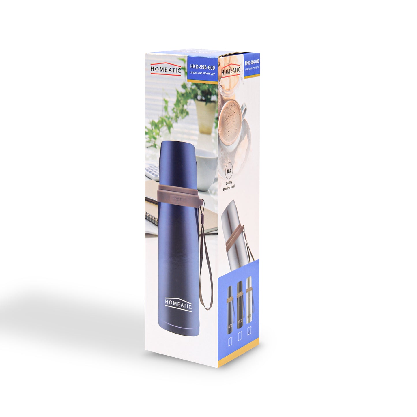 STEEL WATER BOTTLE 600 ML BLUE