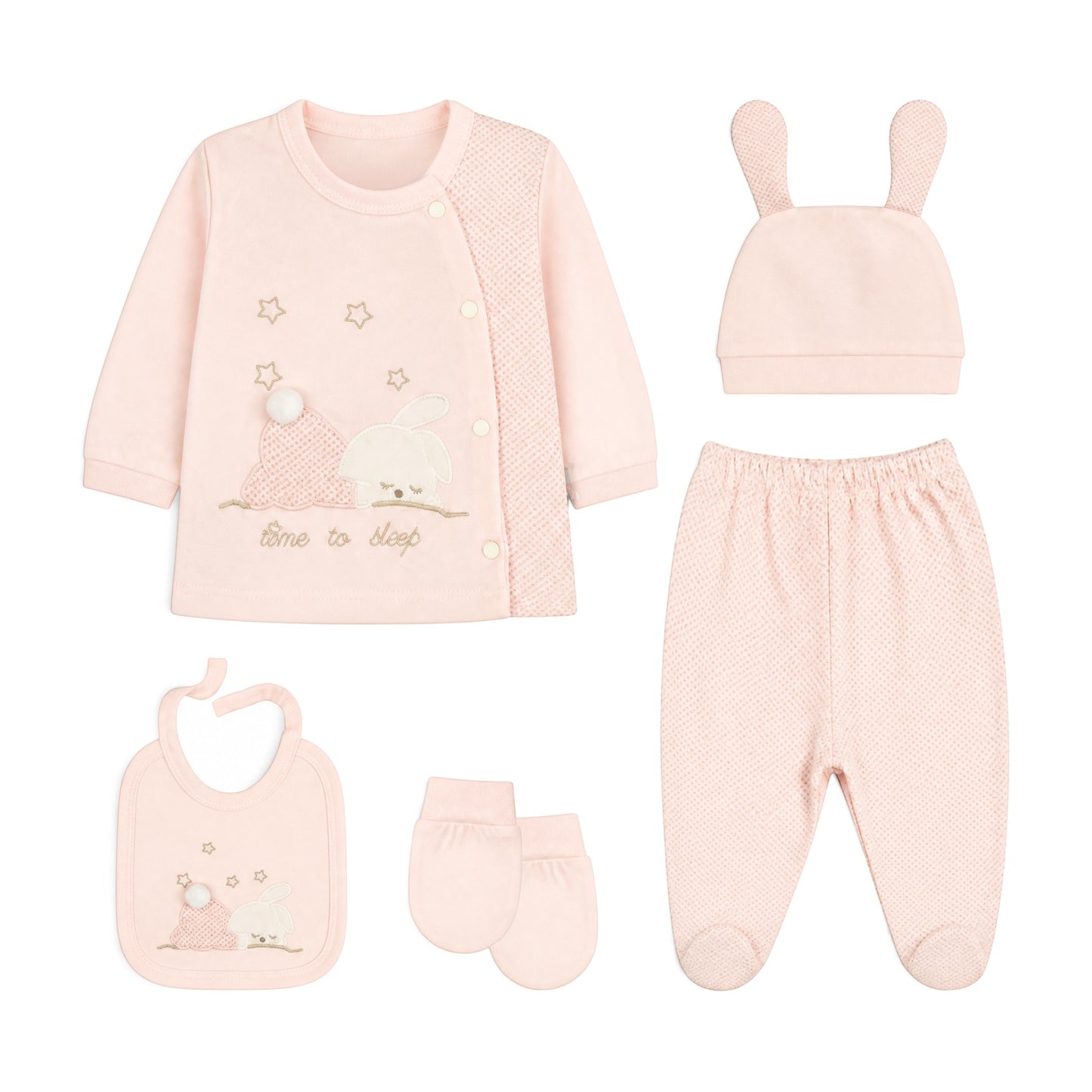 PINK "TIME TO SLEEP" BUNNY BABY GIRL GIFT SET