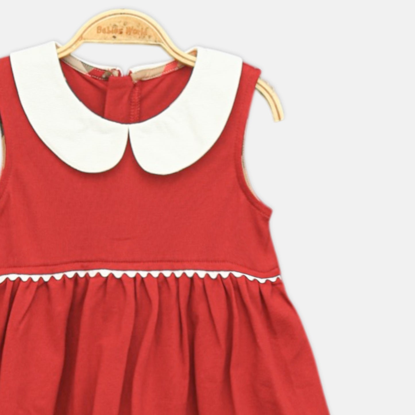 Red Peter Pan Collar Frock