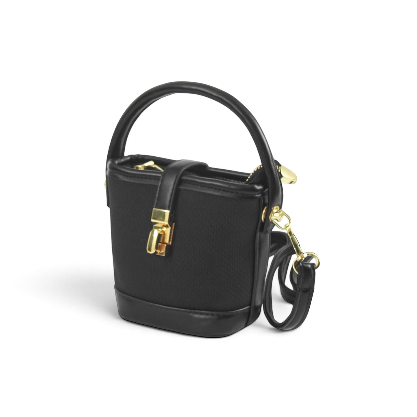 Chic Black And Neutral Bucket Bag