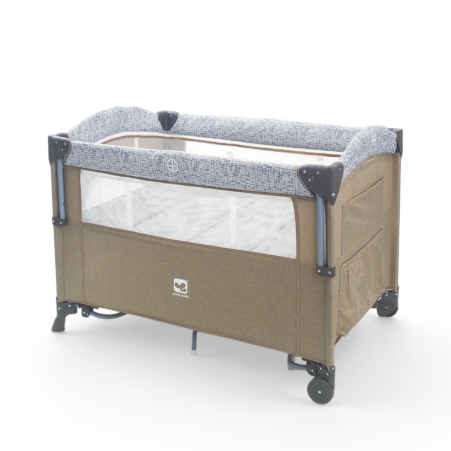 PLAY PEN KHAKI PORTABLE WITH MESH