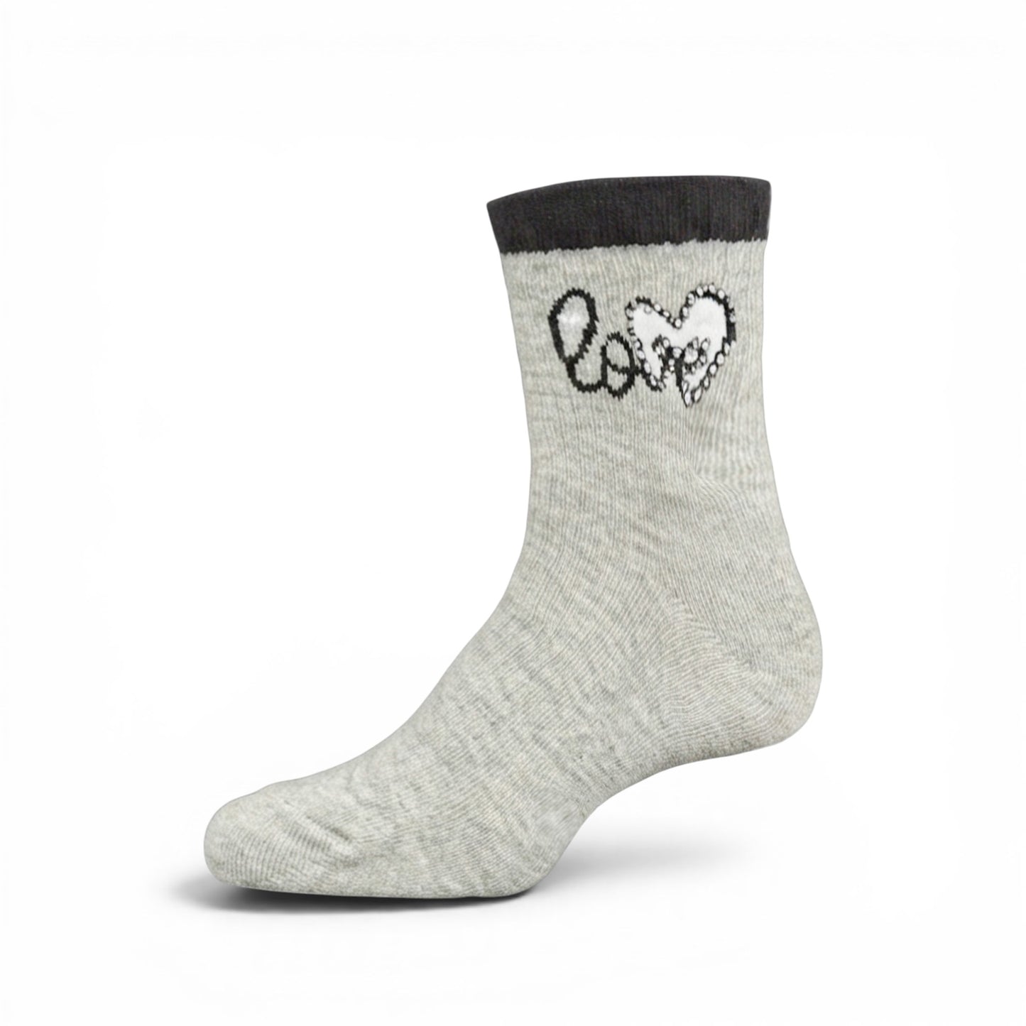 GREY "LOVE" PRINTED GIRL SOCKS