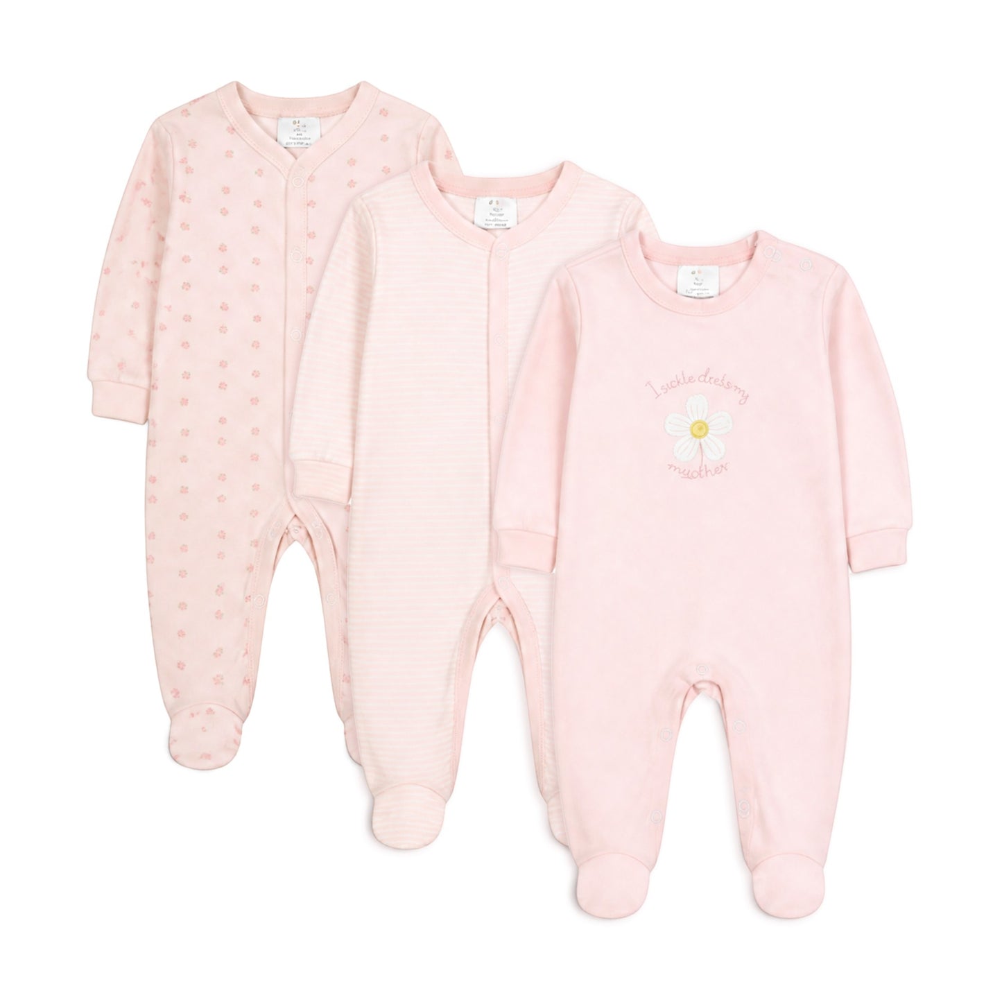 BLOSSOM PINK SLEEP SUITS GIRLS PK-3