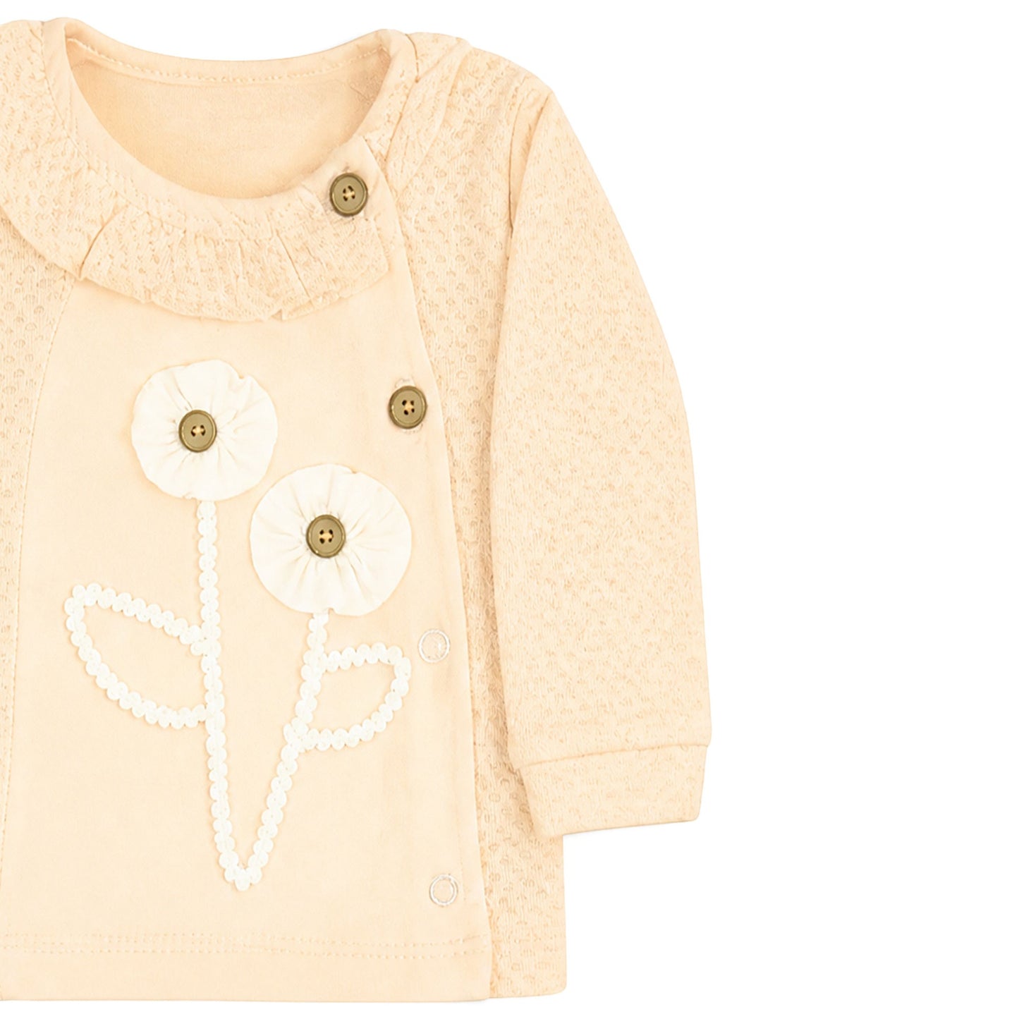 PEACH FLORAL APPLIQUE BABY GIRL GIFT SET