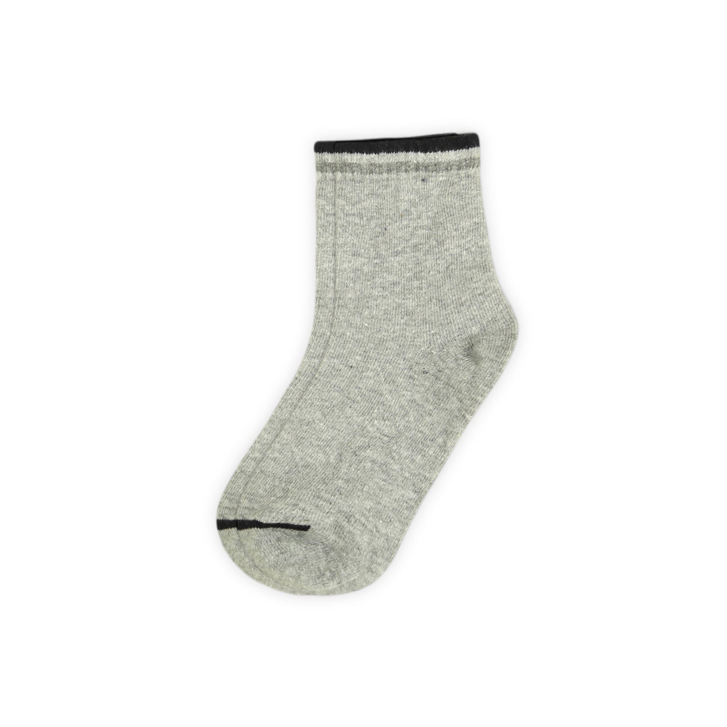 STRIPED CUFF BLACK ANKLE BOY SOCKS