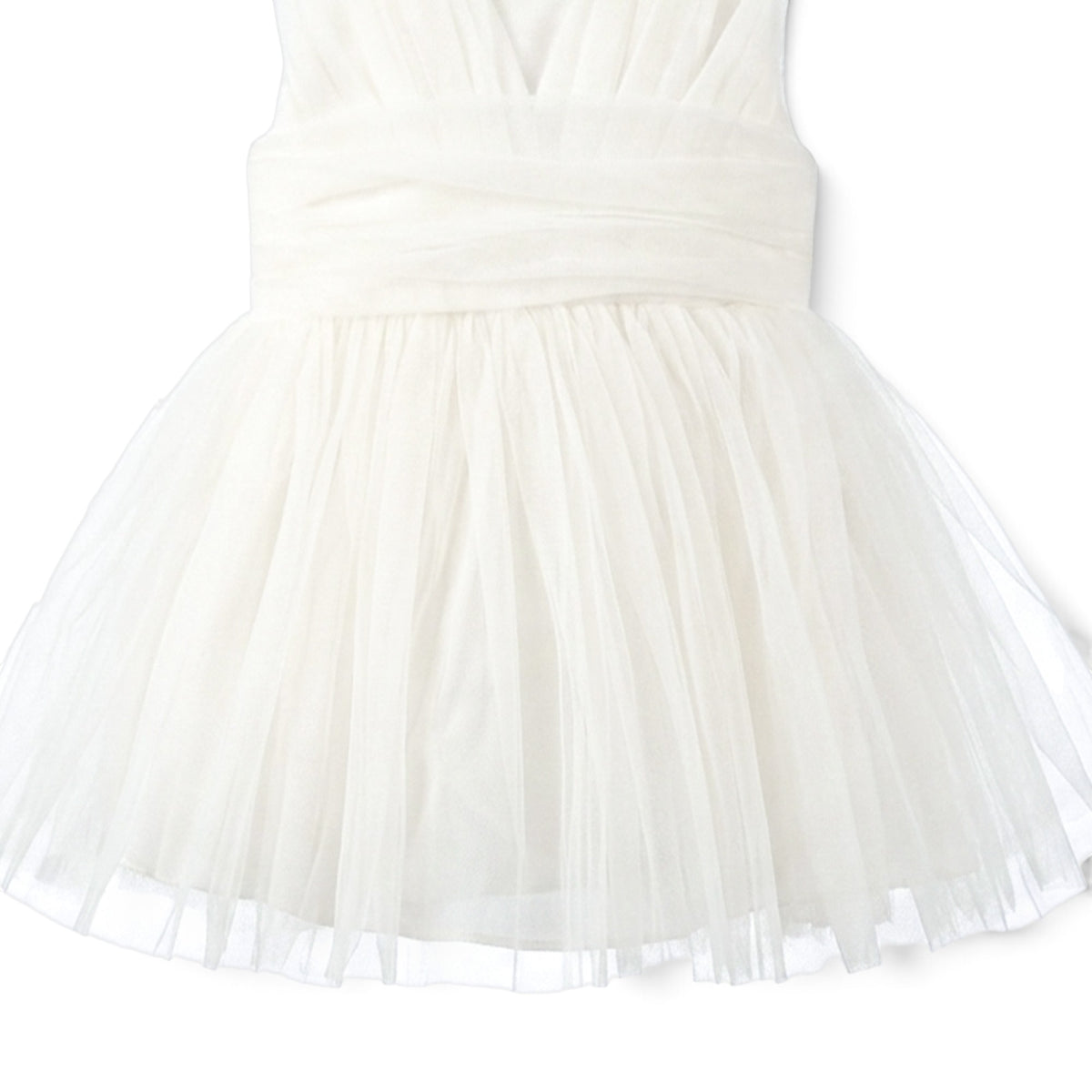 BABY WHITE TULLE PARTY DRESS WITH HEADBAND