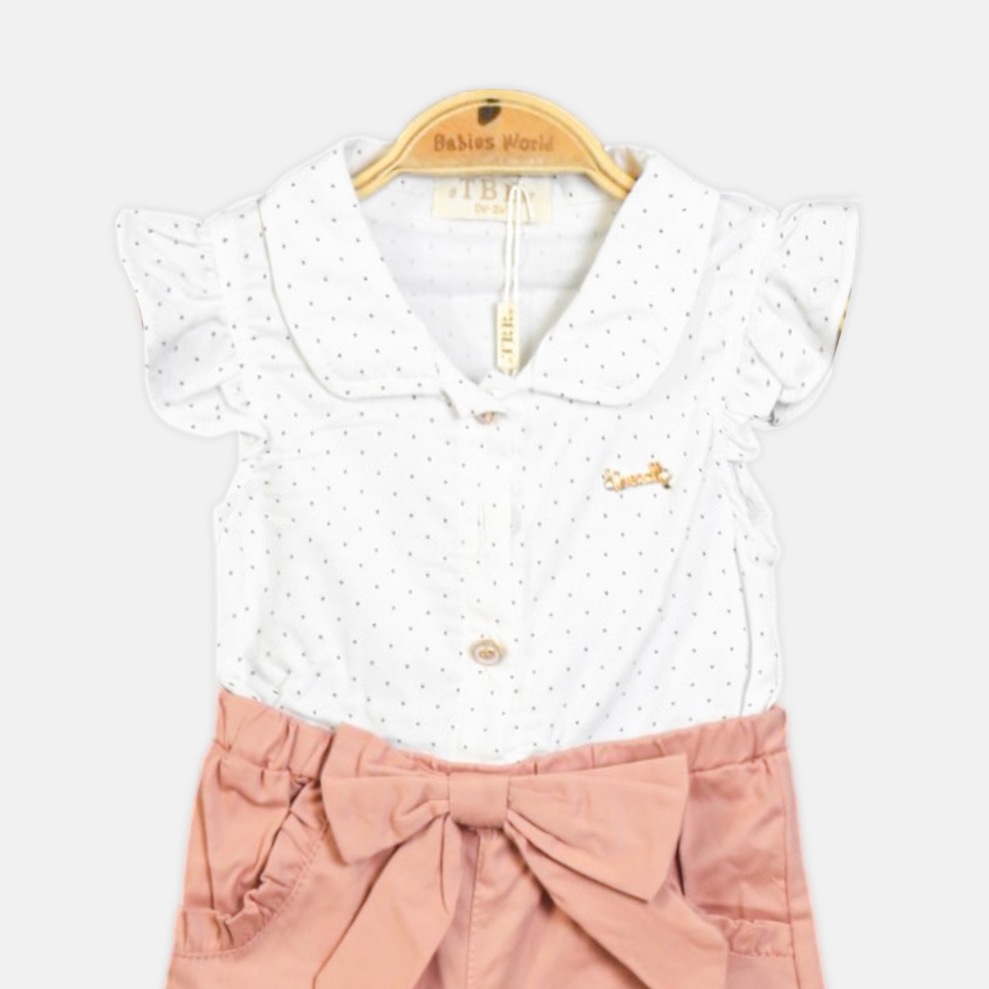 Peach Dot Romper
