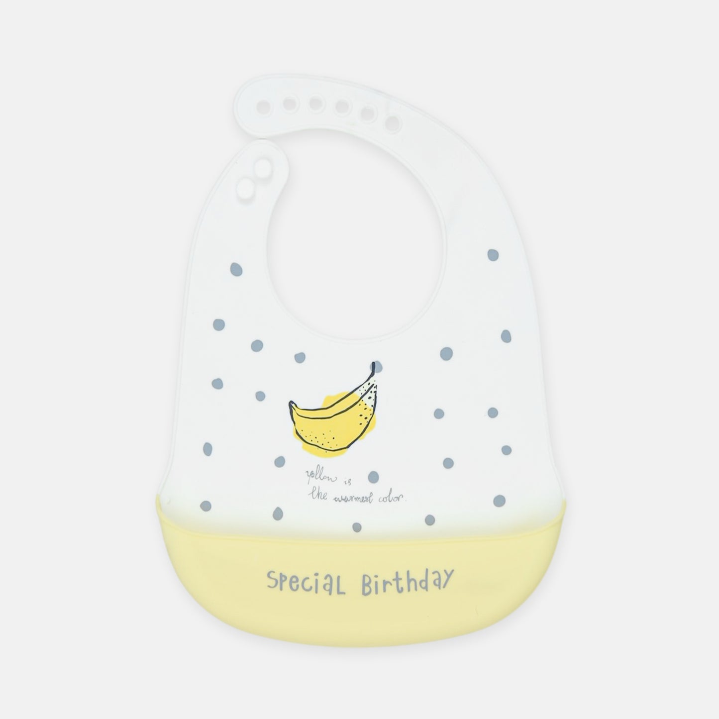 Yellow Banana Polka Dot Silicone Bib