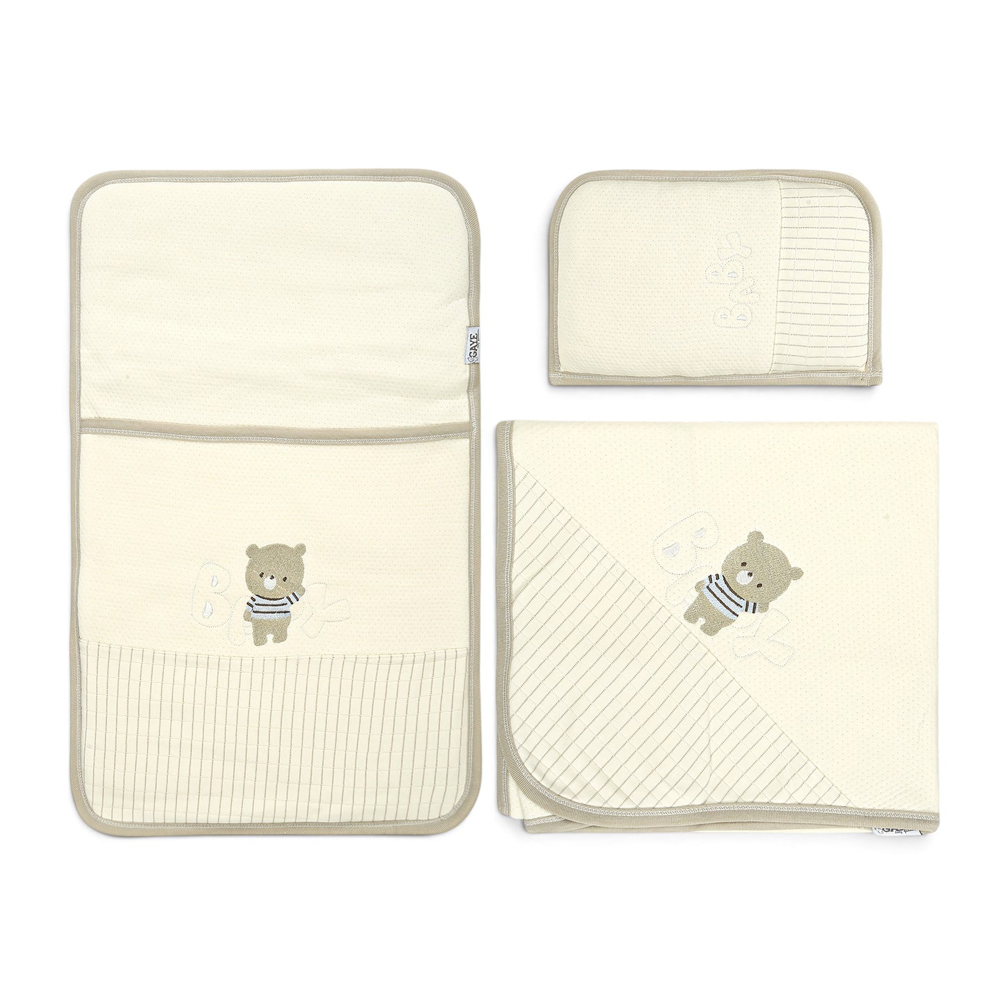 SLEEPING SET - CREAM AND BEIGE BEAR THEME