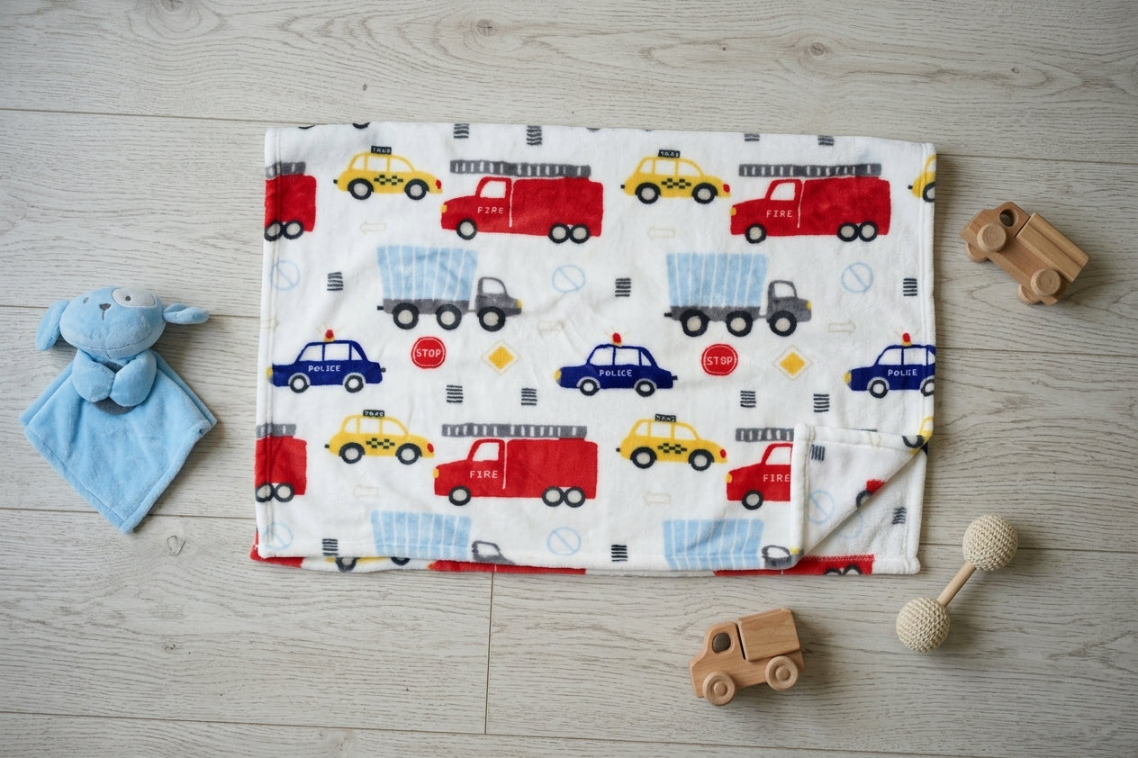 CAR THEMED WITH PLUSH BLANKET