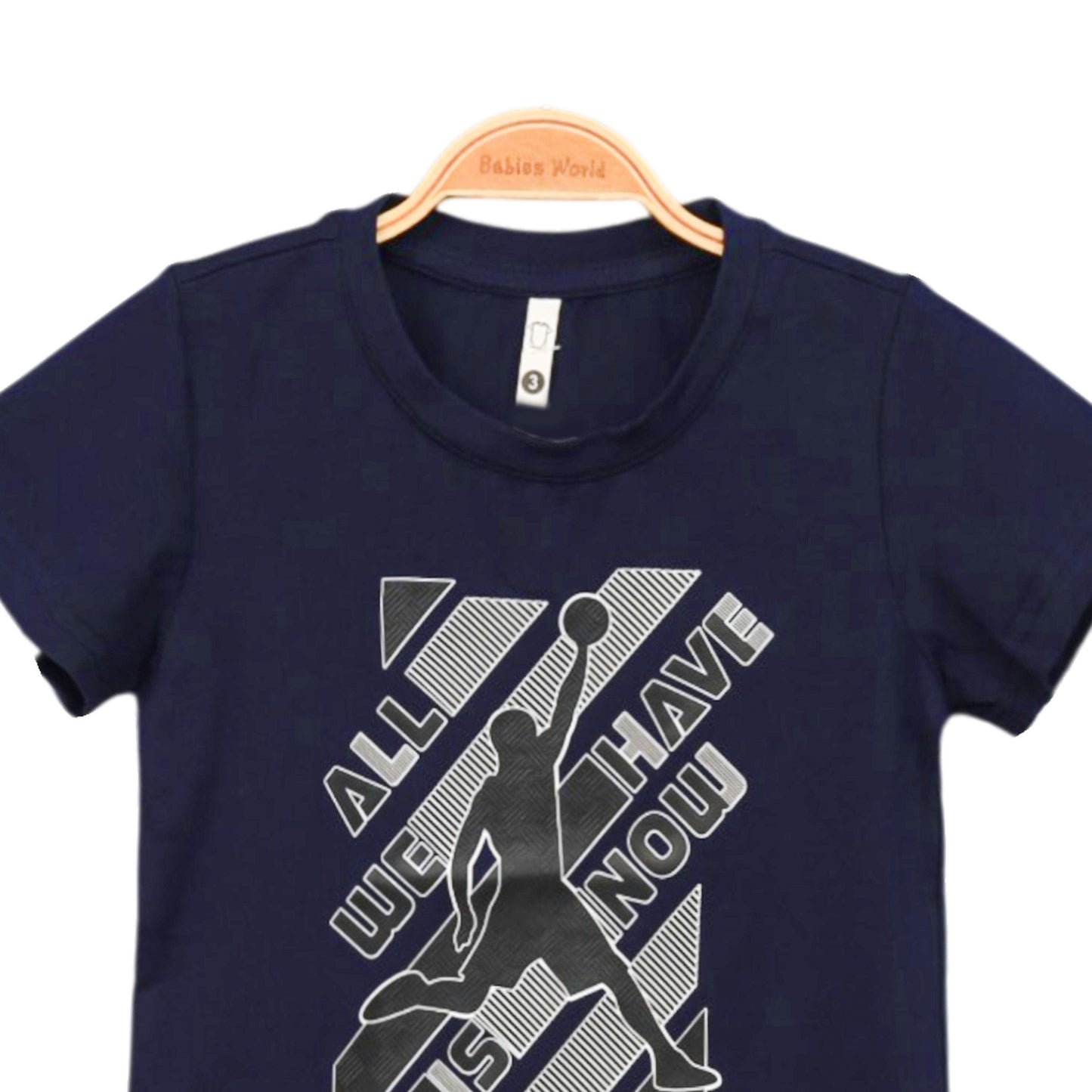 NAVY BLUE ACTIVE MOTTO TEE