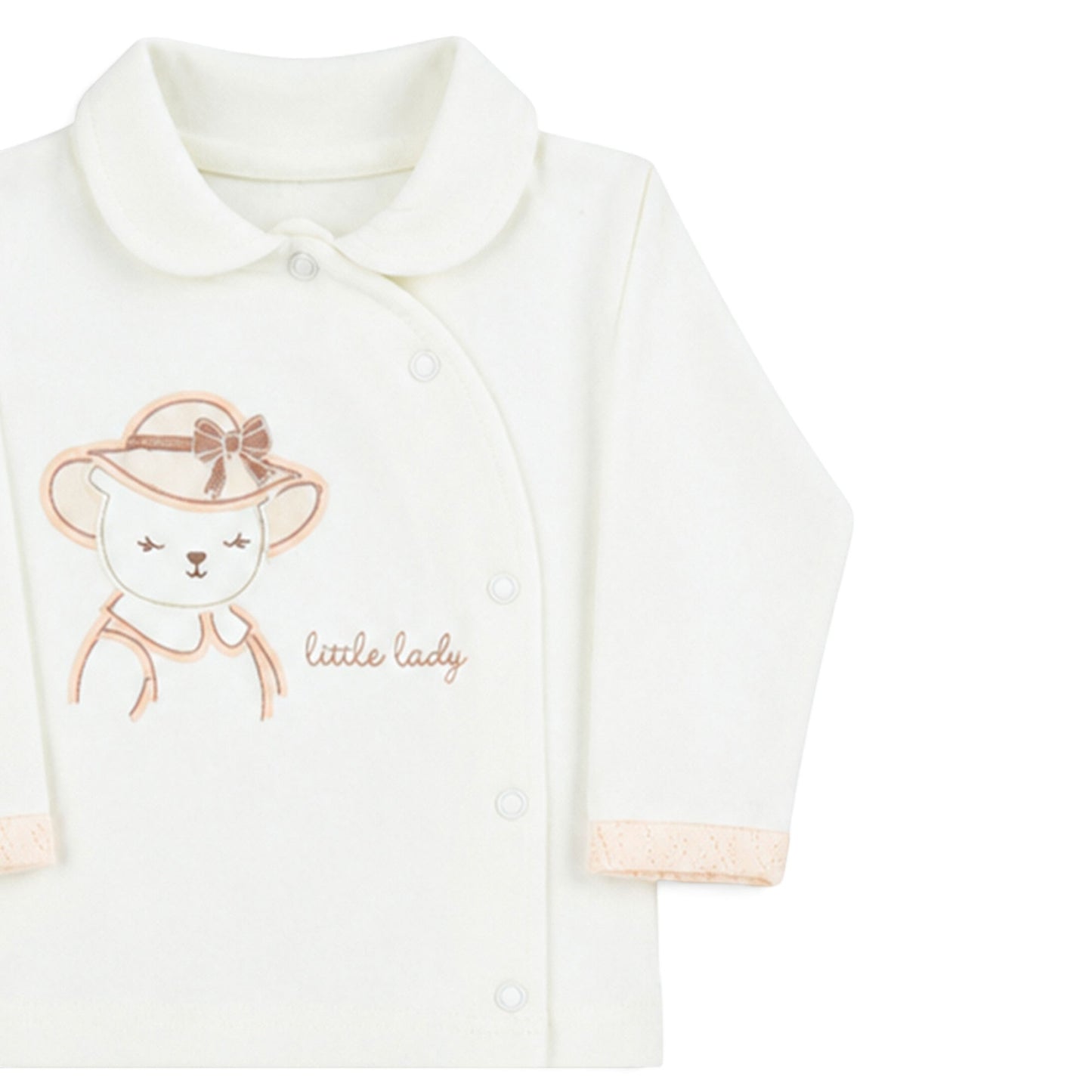 CREAM AND LIGHT PINK "LITTLE LADY" BEAR BABY GIRL GIFT SET