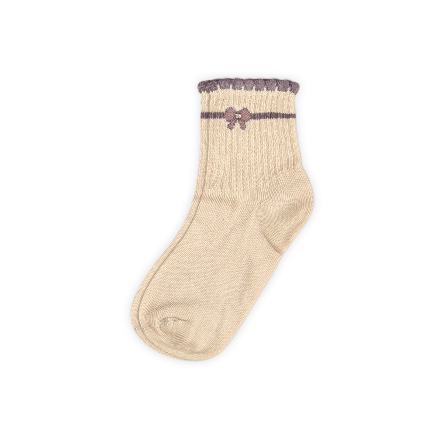 DUSTY PINK BOW GIRL SOCKS