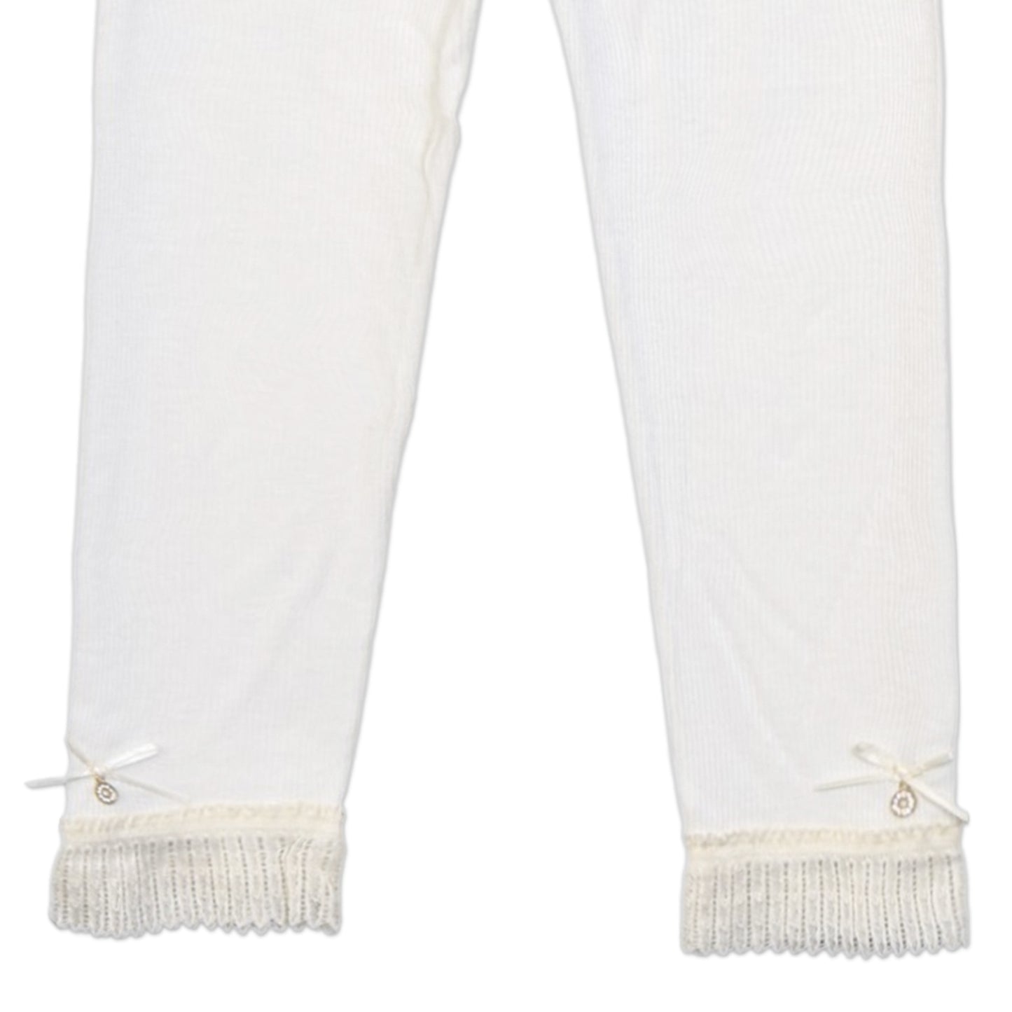 OFF-WHITE LACE RIBBED TROUSERS