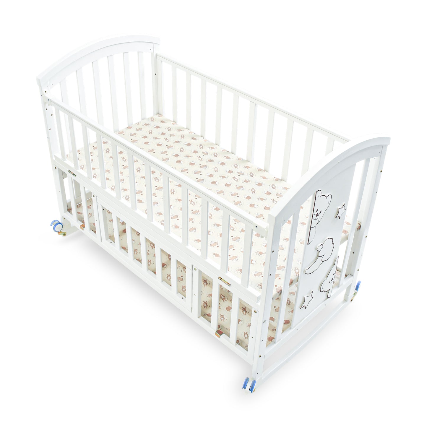 BABY WOODEN COT WHITE COZY DREAMER CONVERTIBLE