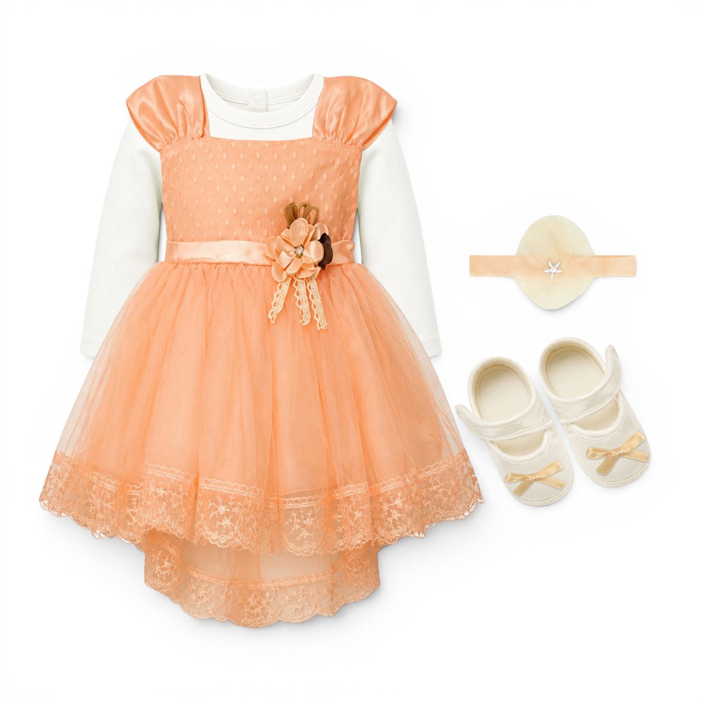 FLORAL BABY GIRL FANCY FROCK GIFT SET