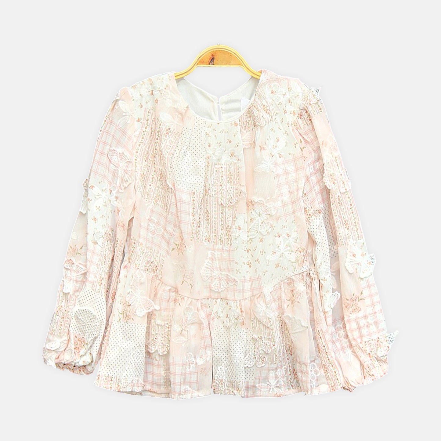 Pink Floral & Red Pants Set