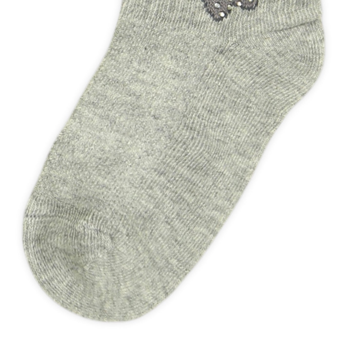 GREY AND WHITE BOW GIRL SOCKS