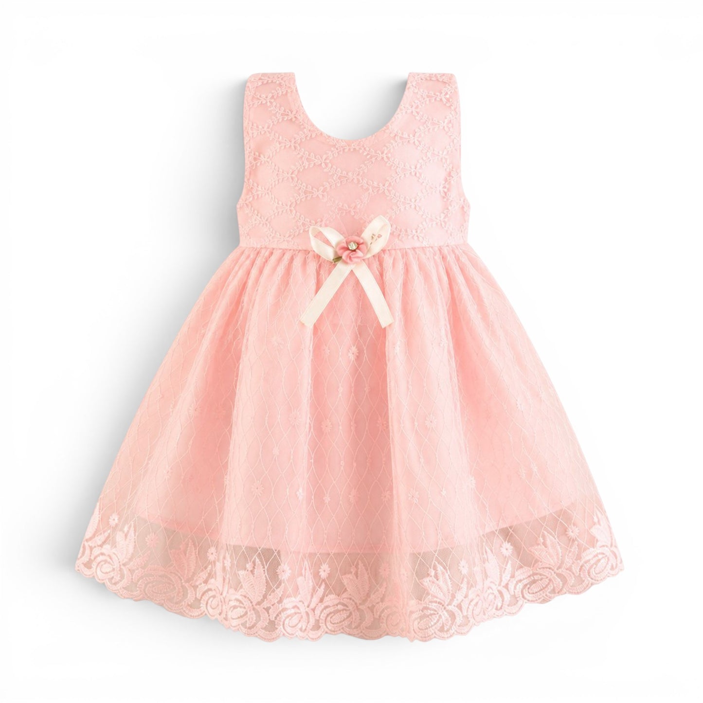 PINK BOW BABY GIRL FANCY FROCK GIFT SET