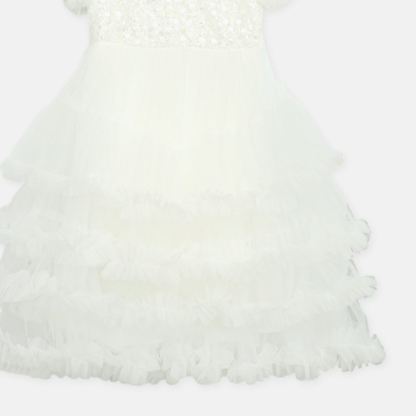 White Sparkling Frock With Veil