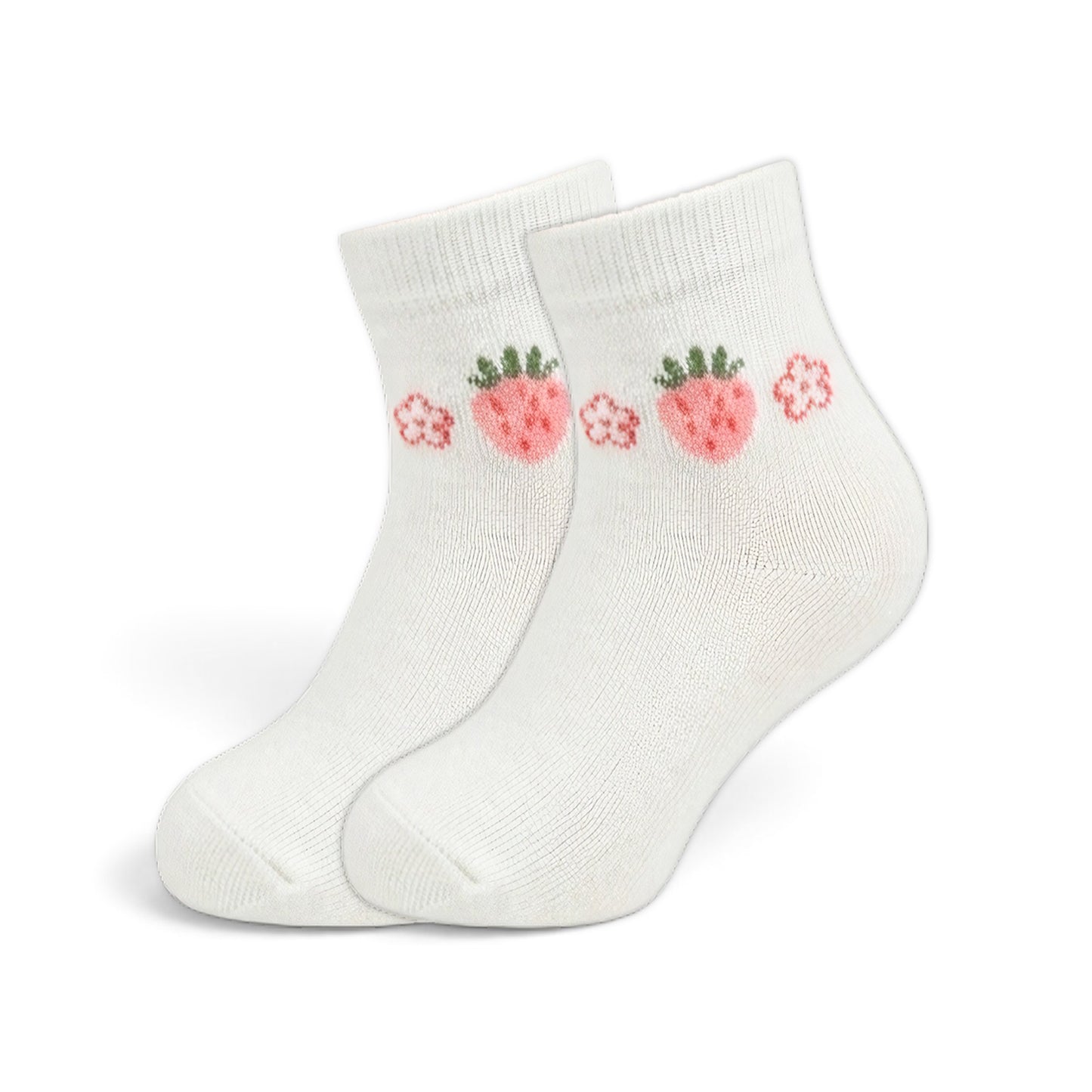 MILLIE & TILLIS STRAWBERRY PRINT GIRL SOCKS PK-3