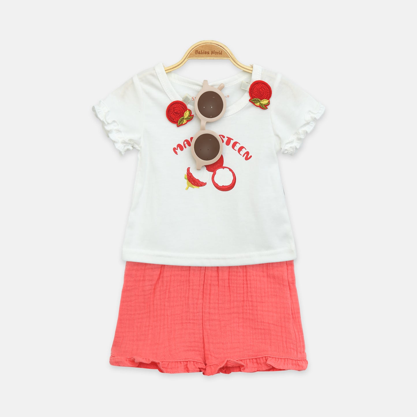 Cherry 3-Piece Suit Set With Sunglasses