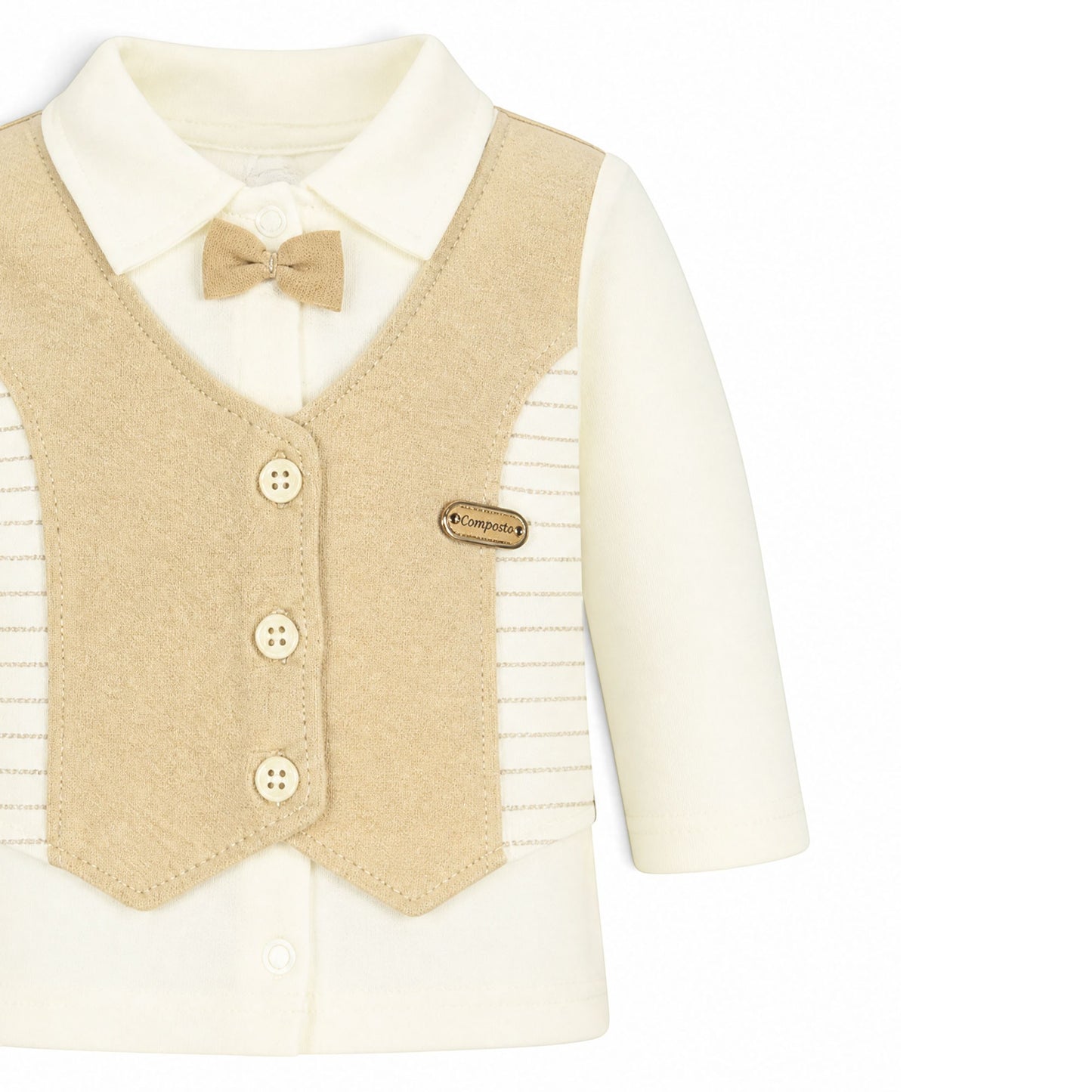 BEIGE VEST STYLE BABY BOY GIFT SET