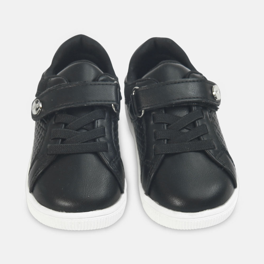 Boy Canvas Glossy Black Sneakers