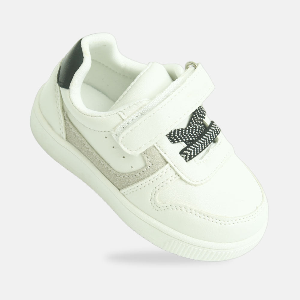 Boy Canvas Glossy White Sneakers